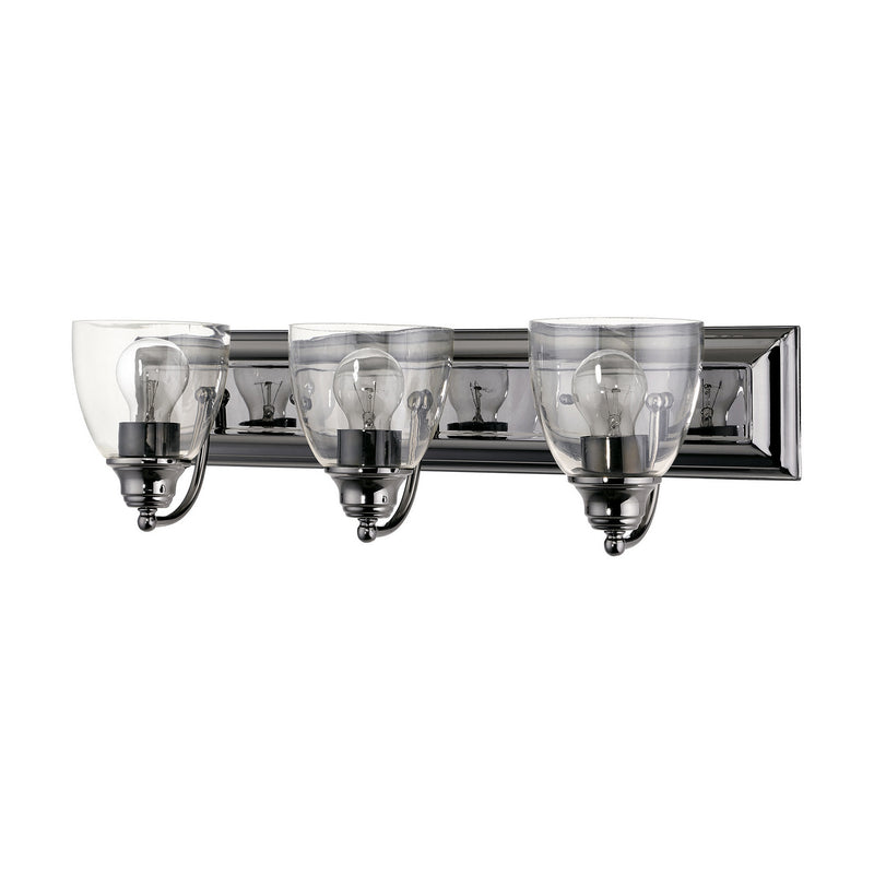 Livex Lighting 17073-46 Three Light Vanity, Black Chrome
