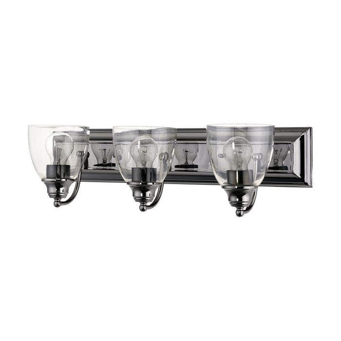 Livex Lighting 17073-46 Three Light Vanity, Black Chrome