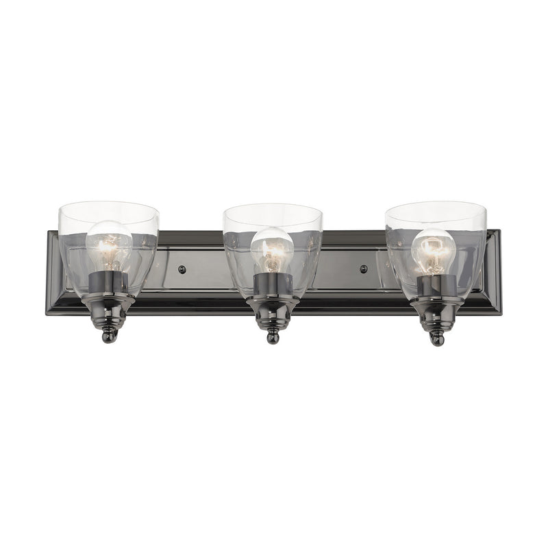 Livex Lighting 17073-46 Three Light Vanity, Black Chrome