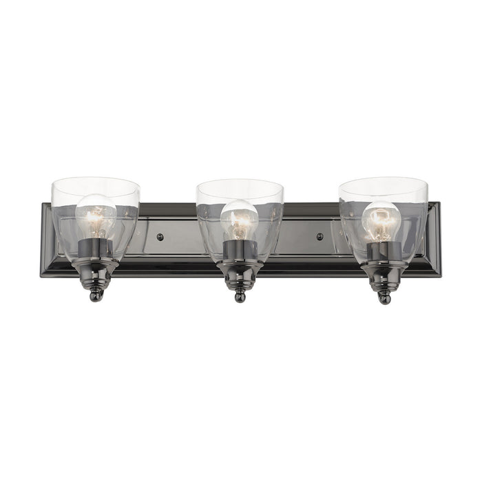Livex Lighting 17073-46 Three Light Vanity, Black Chrome