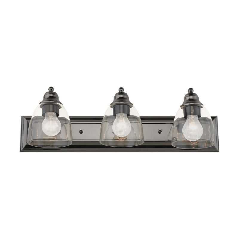 Livex Lighting 17073-46 Three Light Vanity, Black Chrome