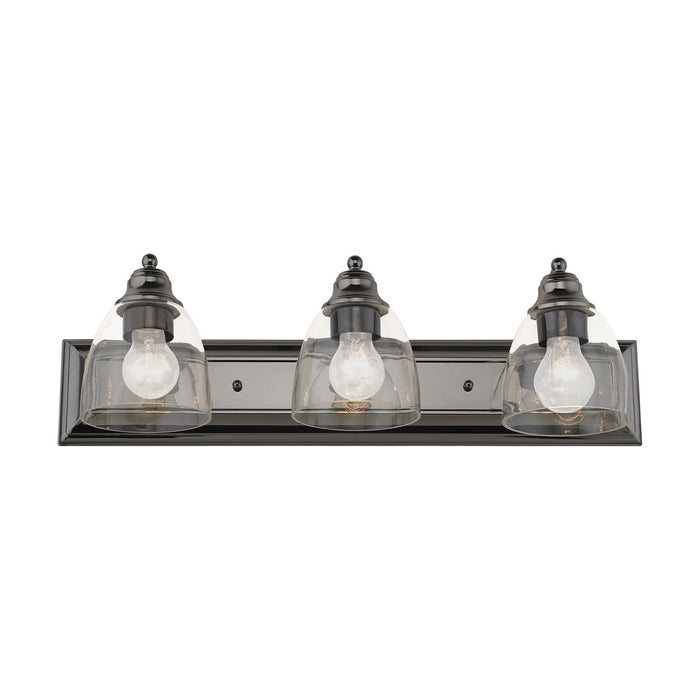 Livex Lighting 17073-46 Three Light Vanity, Black Chrome