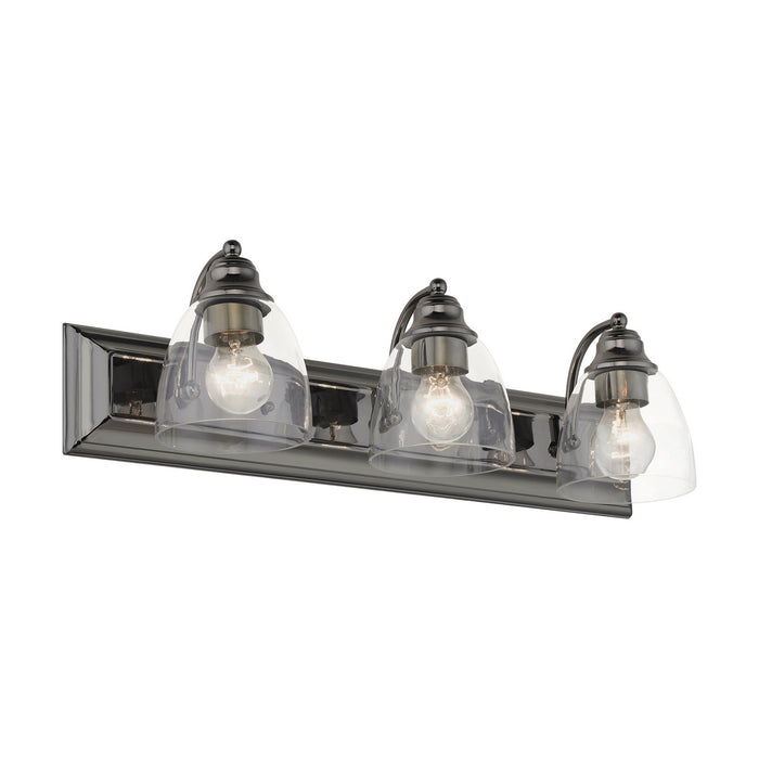 Livex Lighting 17073-46 Three Light Vanity, Black Chrome