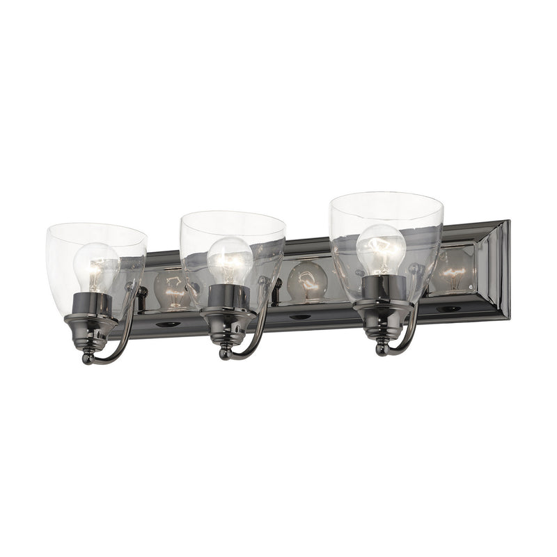 Livex Lighting 17073-46 Three Light Vanity, Black Chrome