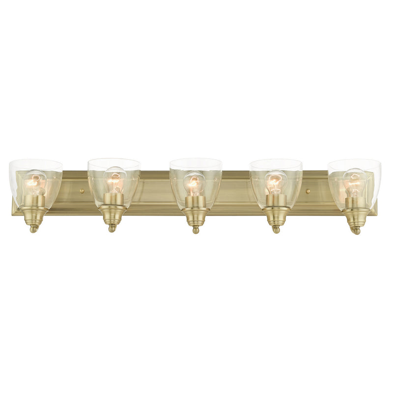 Livex Lighting 17075-01 Five Light Vanity, Antique Brass