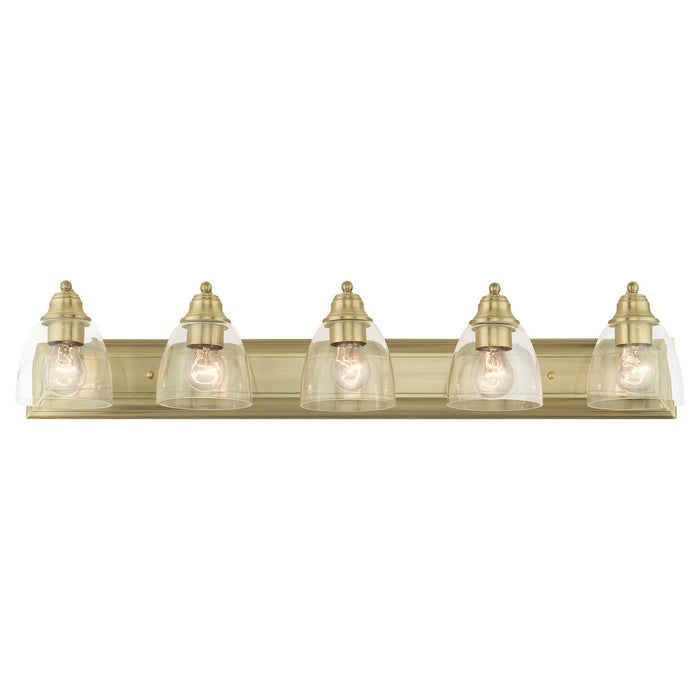 Livex Lighting 17075-01 Five Light Vanity, Antique Brass