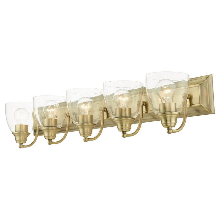Livex Lighting 17075-01 Five Light Vanity, Antique Brass