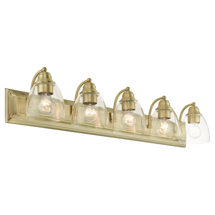 Livex Lighting 17075-01 Five Light Vanity, Antique Brass