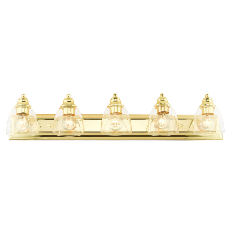 Livex Lighting 17075-02 Five Light Vanity, Polished Brass