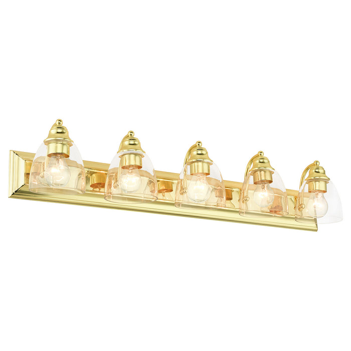 Livex Lighting 17075-02 Five Light Vanity, Polished Brass