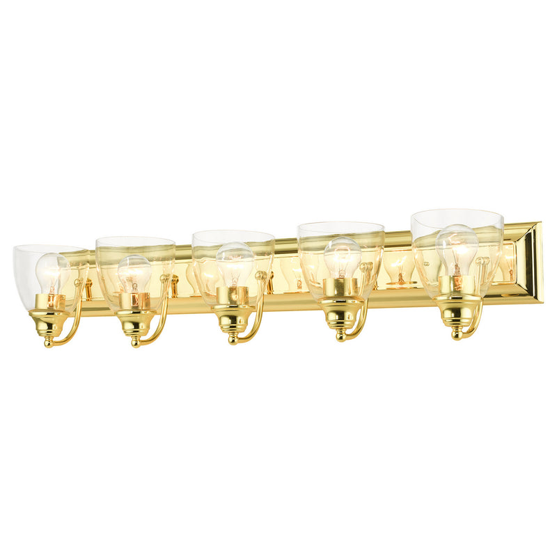 Livex Lighting 17075-02 Five Light Vanity, Polished Brass