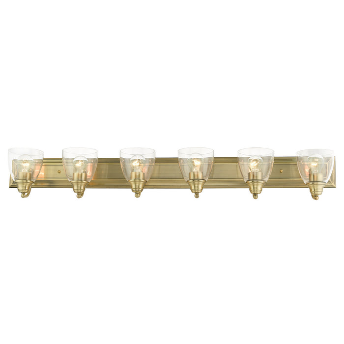 Livex Lighting 17076-01 Six Light Vanity, Antique Brass