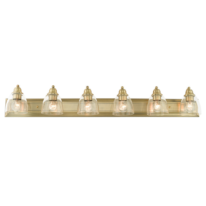 Livex Lighting 17076-01 Six Light Vanity, Antique Brass