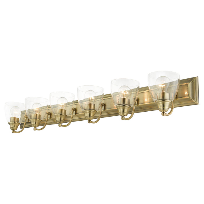 Livex Lighting 17076-01 Six Light Vanity, Antique Brass