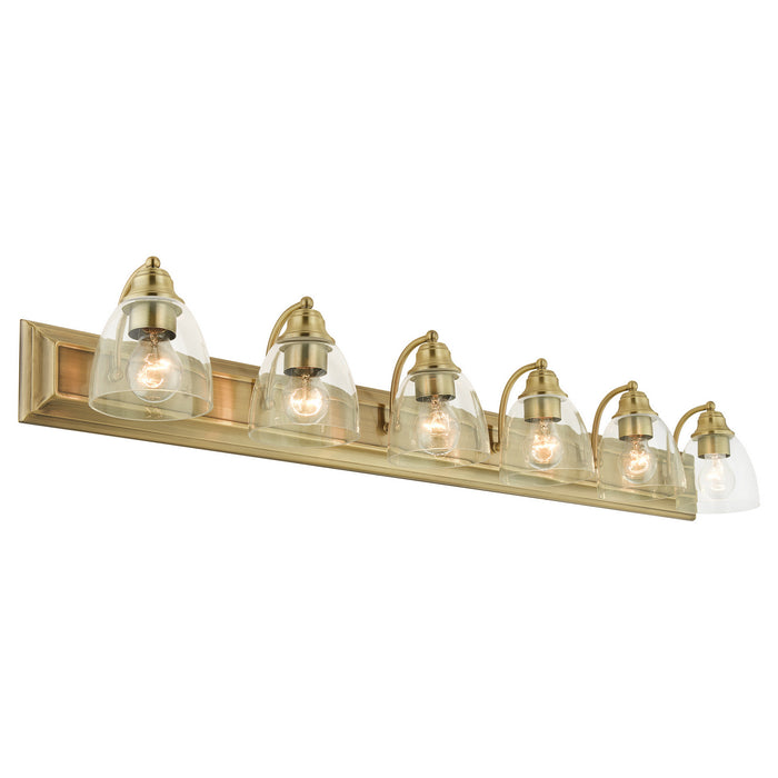 Livex Lighting 17076-01 Six Light Vanity, Antique Brass