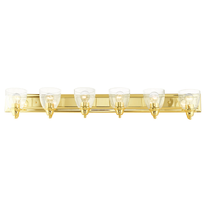 Livex Lighting 17076-02 Six Light Vanity, Polished Brass
