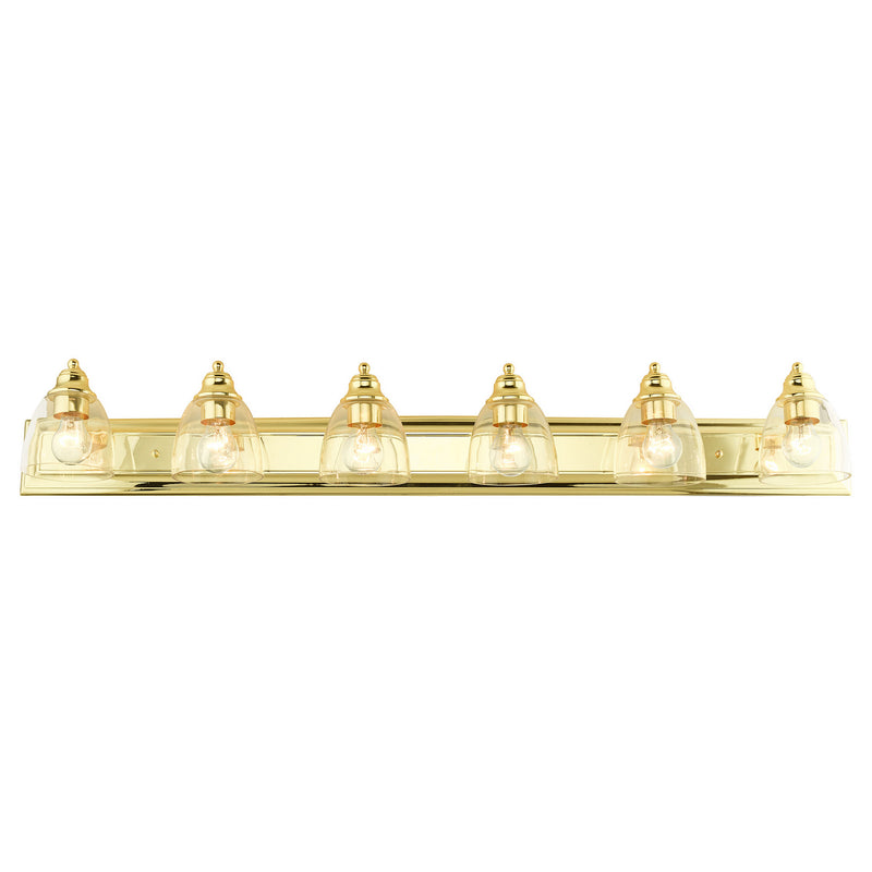 Livex Lighting 17076-02 Six Light Vanity, Polished Brass