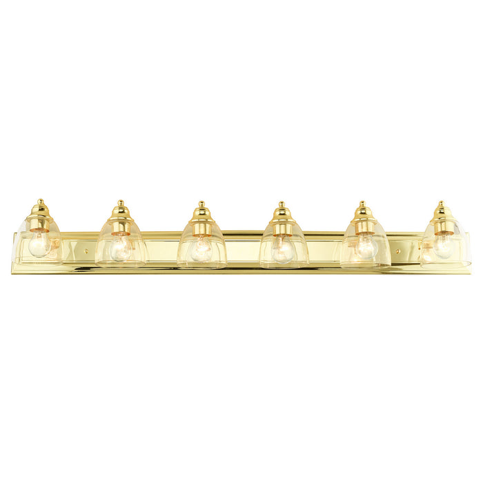 Livex Lighting 17076-02 Six Light Vanity, Polished Brass