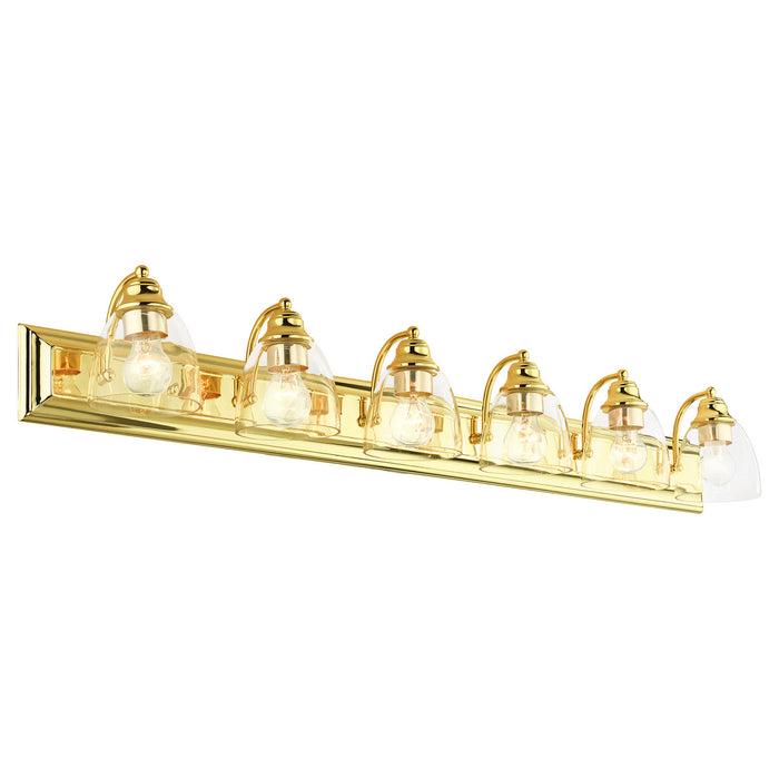 Livex Lighting 17076-02 Six Light Vanity, Polished Brass