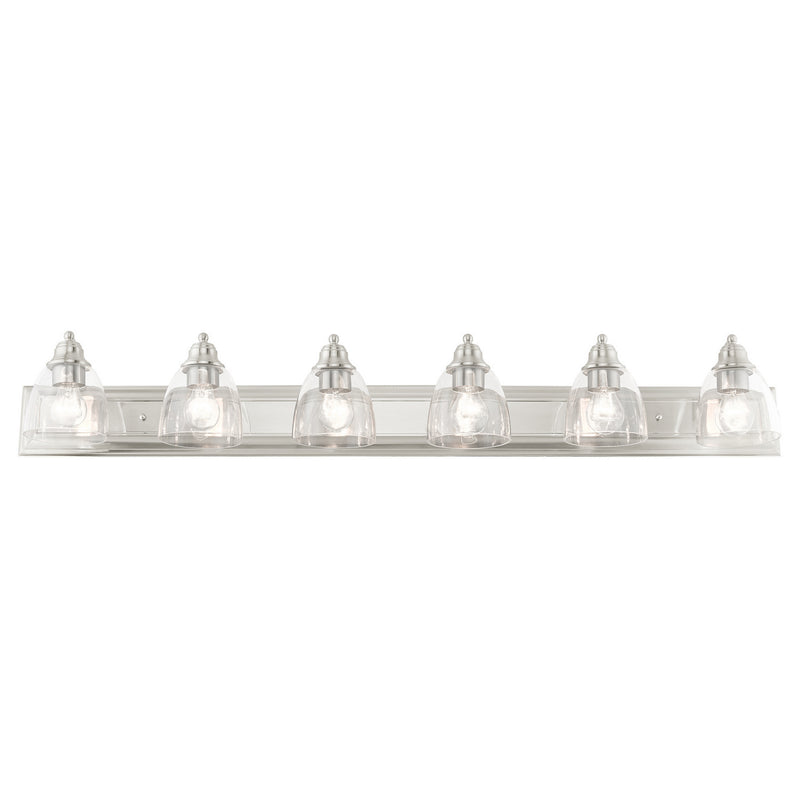 Livex Lighting 17076-91 Six Light Vanity, Brushed Nickel