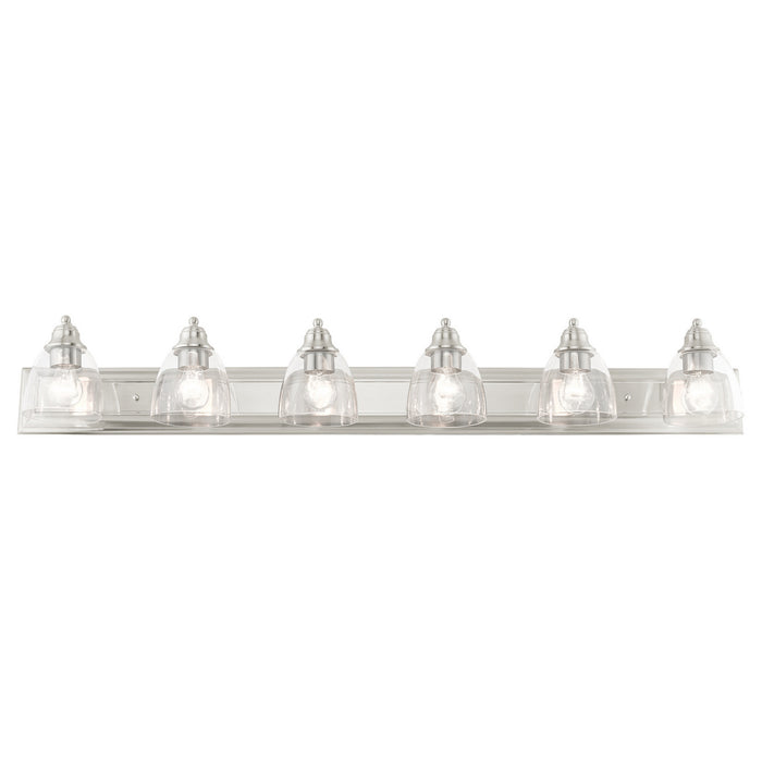 Livex Lighting 17076-91 Six Light Vanity, Brushed Nickel
