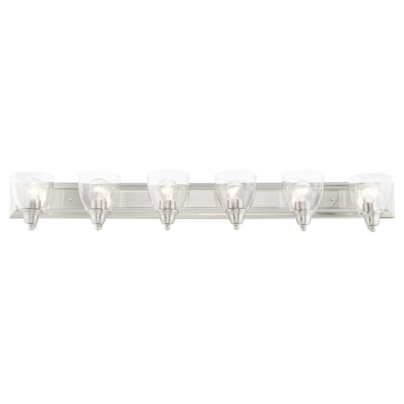 Livex Lighting 17076-91 Six Light Vanity, Brushed Nickel