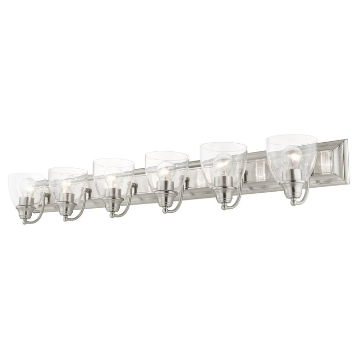 Livex Lighting 17076-91 Six Light Vanity, Brushed Nickel