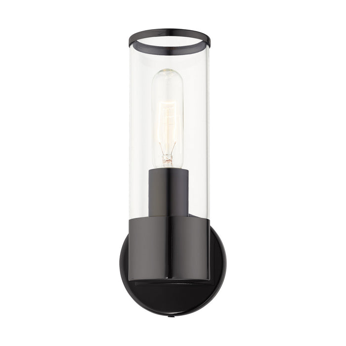 Livex Lighting 17281-46 One Light Wall Sconce, Black Chrome