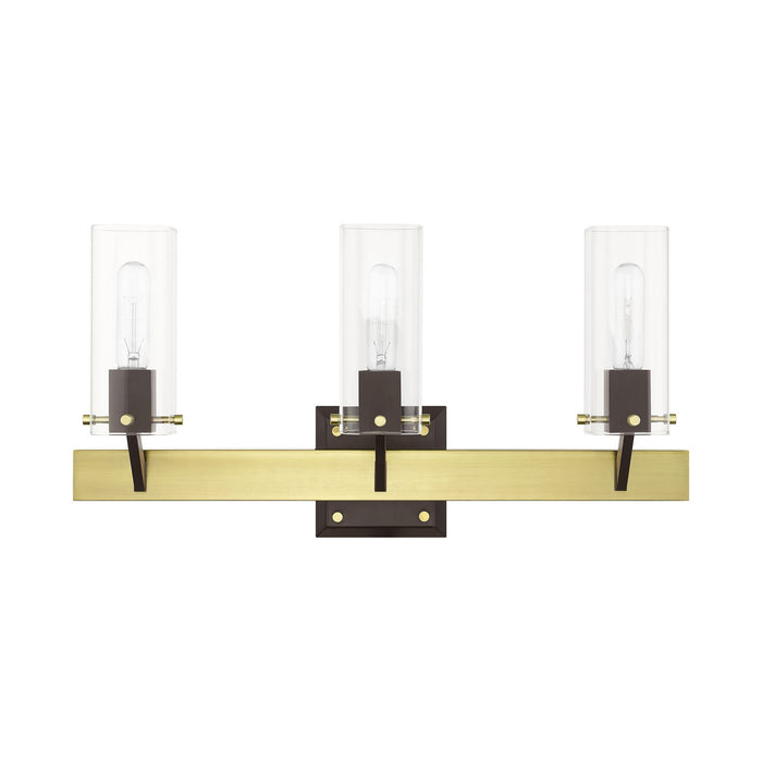 Livex Lighting 17823-12 Three Light Vanity, Satin Brass & Bronze