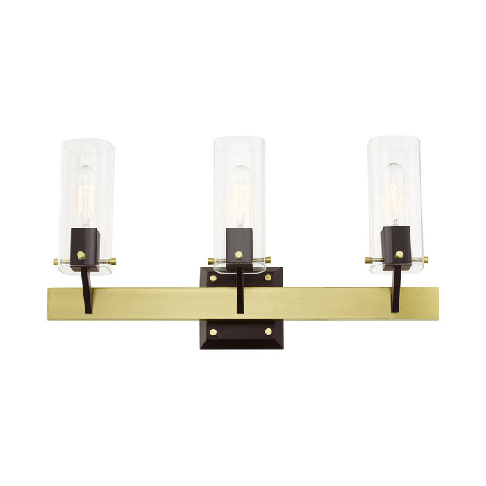 Livex Lighting 17823-12 Three Light Vanity, Satin Brass & Bronze