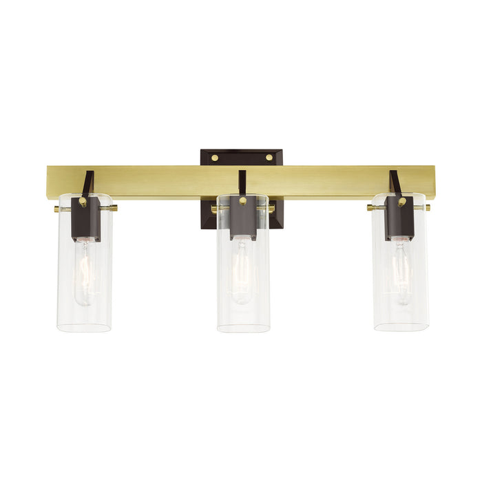 Livex Lighting 17823-12 Three Light Vanity, Satin Brass & Bronze