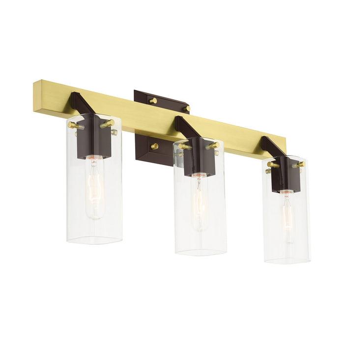 Livex Lighting 17823-12 Three Light Vanity, Satin Brass & Bronze