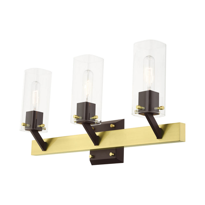 Livex Lighting 17823-12 Three Light Vanity, Satin Brass & Bronze