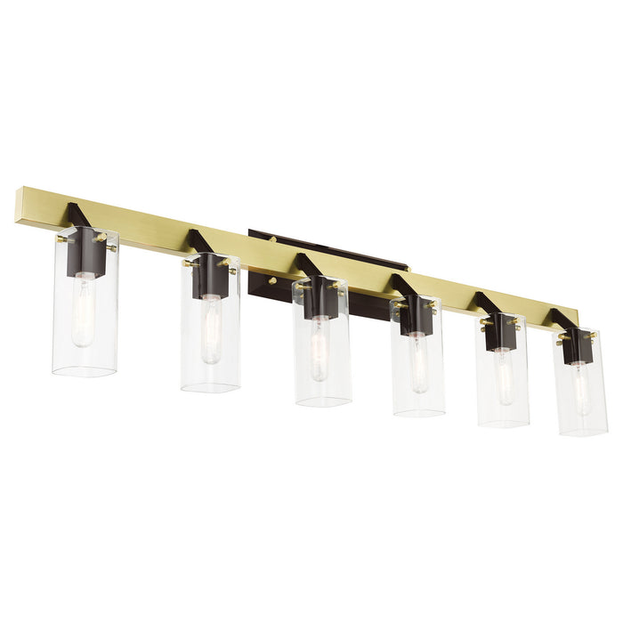 Livex Lighting 17826-12 Six Light Vanity, Satin Brass & Bronze