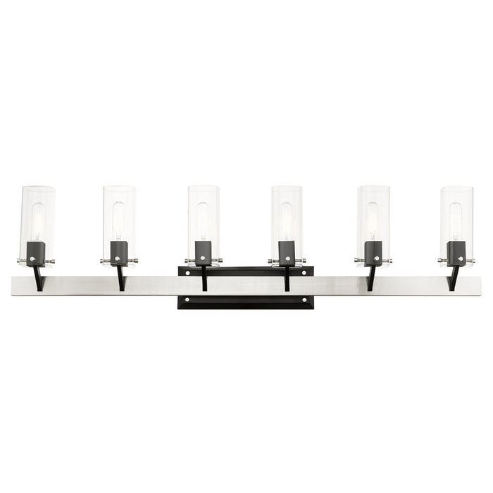 Livex Lighting 17826-91 Six Light Vanity, Brushed Nickel & Black