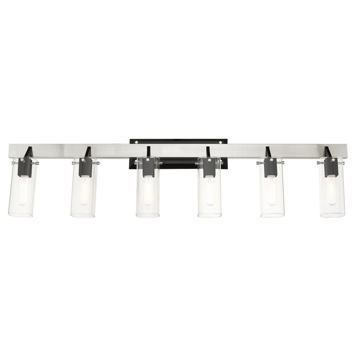 Livex Lighting 17826-91 Six Light Vanity, Brushed Nickel & Black