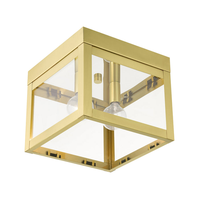 Livex Lighting 20588-12 Two Light Flush Mount, Satin Brass