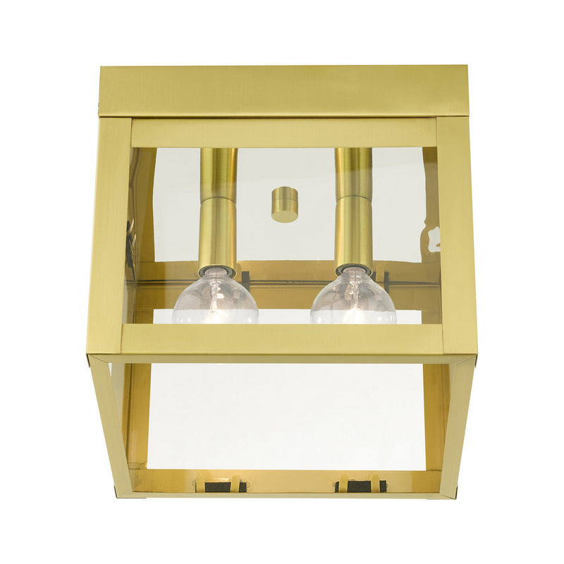 Livex Lighting 20588-12 Two Light Flush Mount, Satin Brass