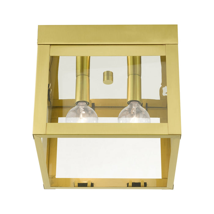 Livex Lighting 20588-12 Two Light Flush Mount, Satin Brass