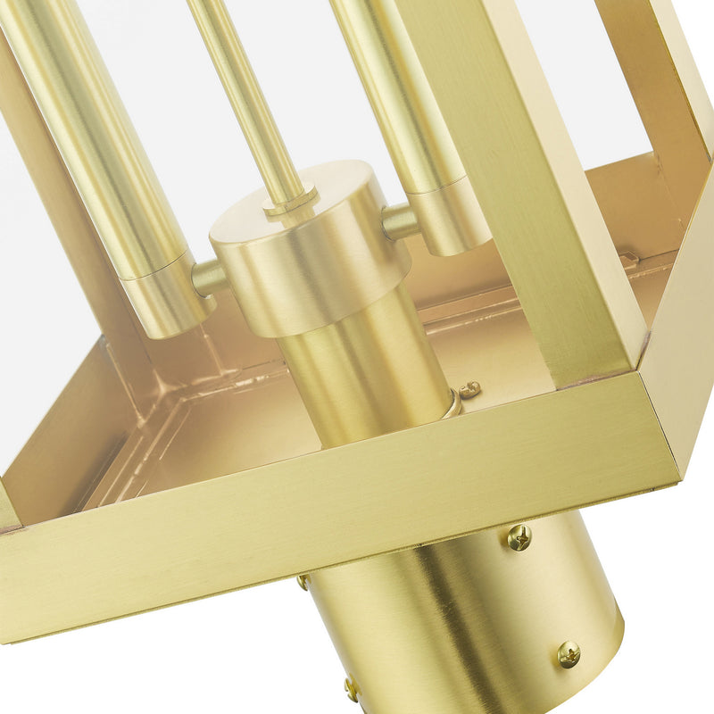 Livex Lighting 21236-12 Two Light Outdoor Post Top Lantern, Satin Brass