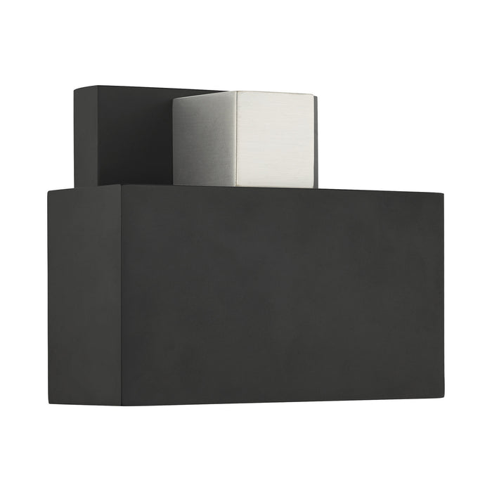 Livex Lighting 22422-04 One Light Outdoor Wall Sconce, Black w/ Brushed Nickels