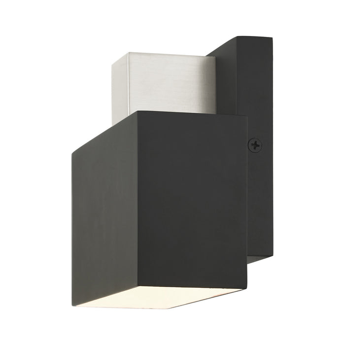 Livex Lighting 22422-04 One Light Outdoor Wall Sconce, Black w/ Brushed Nickels