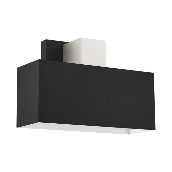 Livex Lighting 22423-04 One Light Outdoor Wall Sconce, Black w/ Brushed Nickels
