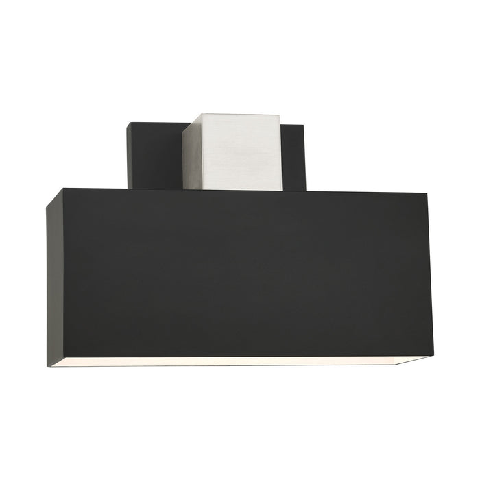 Livex Lighting 22423-04 One Light Outdoor Wall Sconce, Black w/ Brushed Nickels