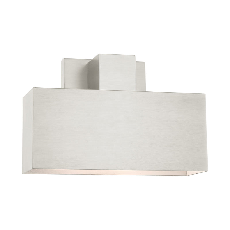 Livex Lighting 22423-91 One Light Outdoor Wall Sconce, Brushed Nickel