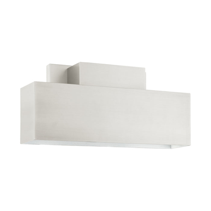 Livex Lighting 22424-91 Two Light Outdoor Wall Sconce, Brushed Nickel