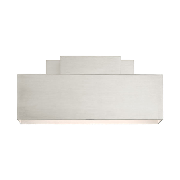 Livex Lighting 22424-91 Two Light Outdoor Wall Sconce, Brushed Nickel