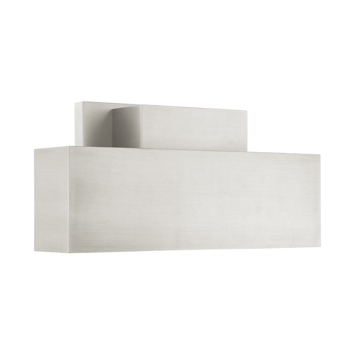 Livex Lighting 22424-91 Two Light Outdoor Wall Sconce, Brushed Nickel