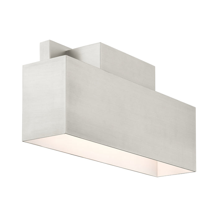 Livex Lighting 22424-91 Two Light Outdoor Wall Sconce, Brushed Nickel