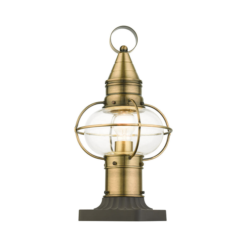 Livex Lighting 26902-01 One Light Outdoor Post Top Lantern, Antique Brass
